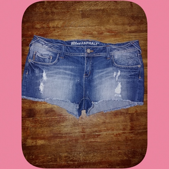 Blue Asphalt Pants - 🌸Blue Asphalt from Wet Seal distressed jean short